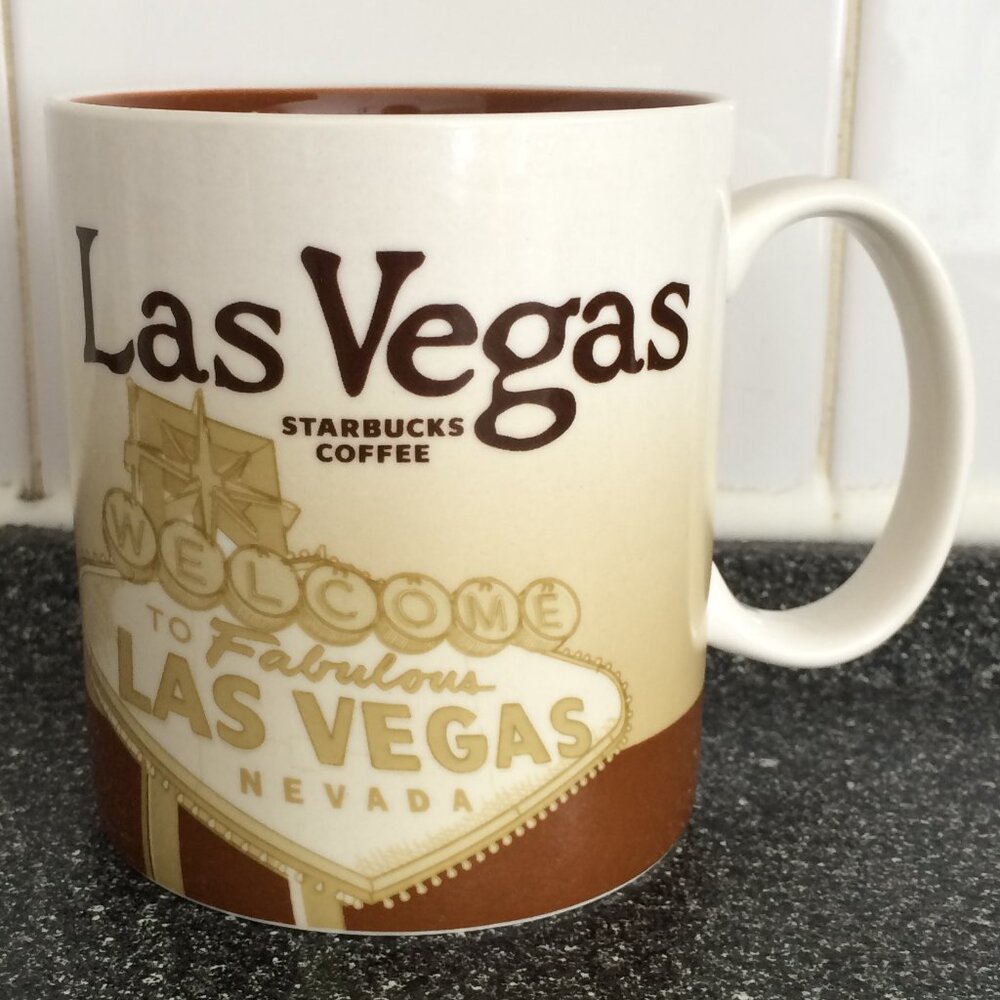 Starbucks 2011 Las Vegas Global Icon Collector Series Coffee Mug Brown 16 oz